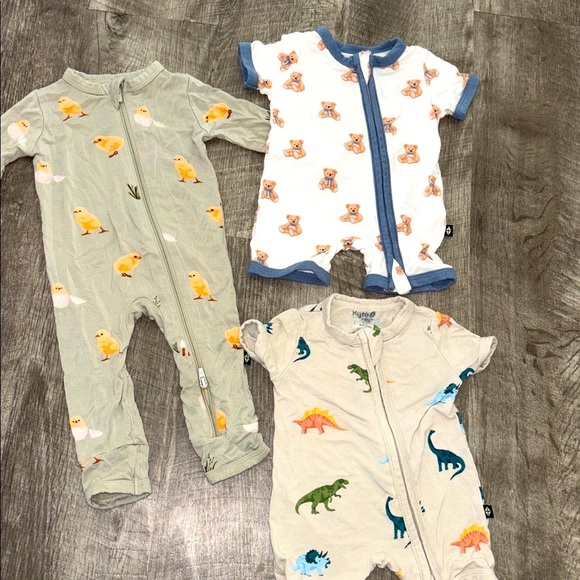 Lot newborn Kyte Baby long sleeve and short sleeve zippered rompers - Picture 1 of 6
